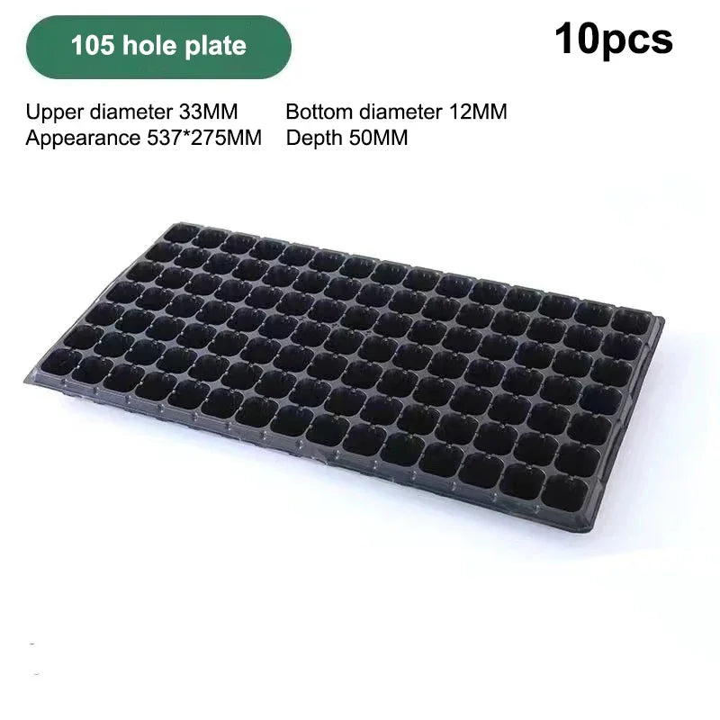 10Pcs Seedling Trays Plastic Gardening Germination Trays Black Seedling Container Garden Supplies For Vegetable Flower Zpaxo 5
