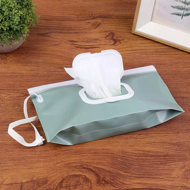 Wet Wipes Bag EVA Portable Snap-strap Tissue Box Flip Cover Cosmetic Zpaxo