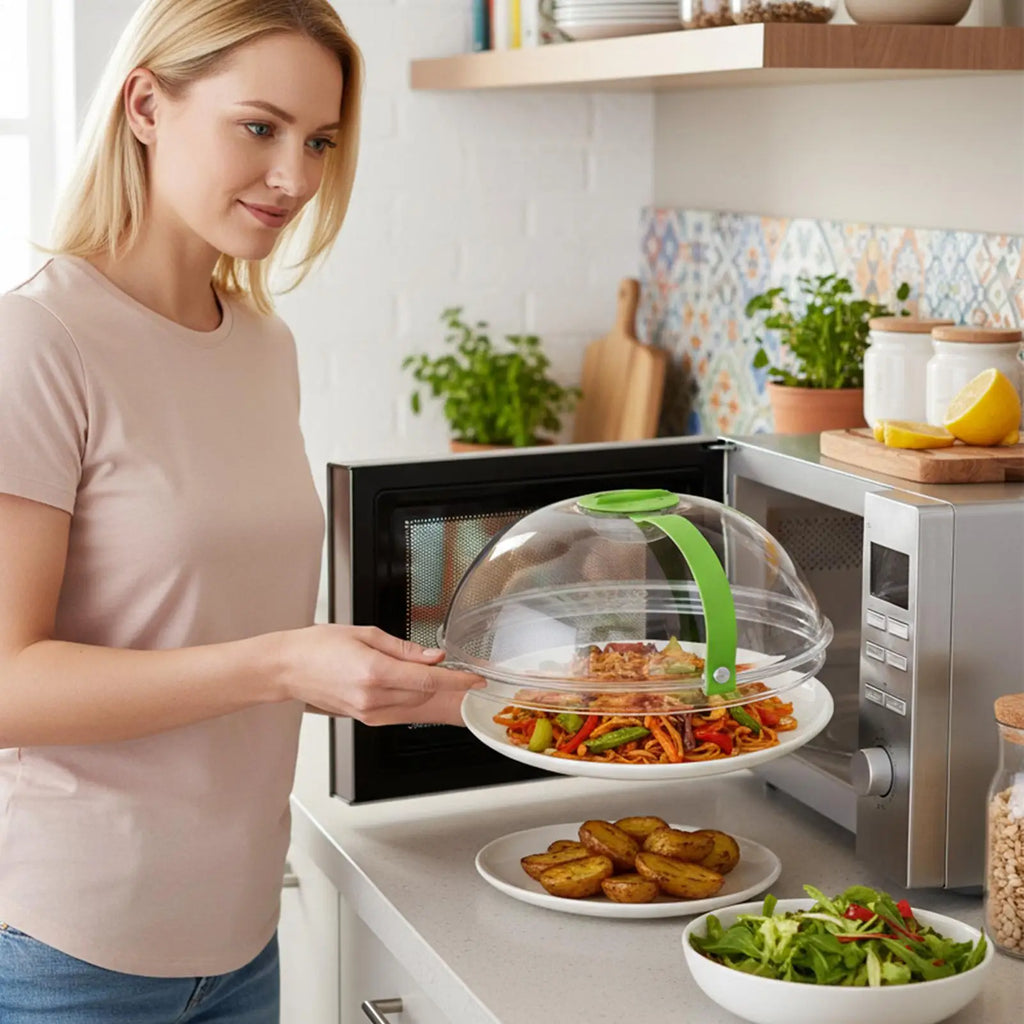 Microwave Cover Reusable Guard Handle Heat-resistant Food Soup Sauces