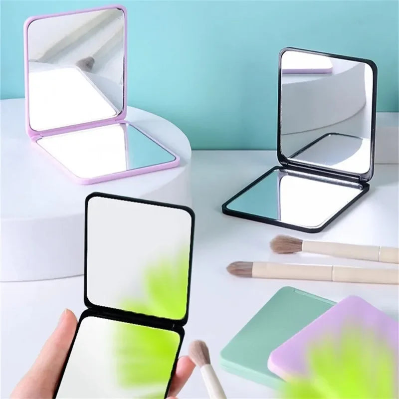 Mirror Foldable Makeup Mirror Portable Double-Sided Mirror Student Dormitory Desktop Small Gift Mini Pocket Mirror Home Decor Zpaxo