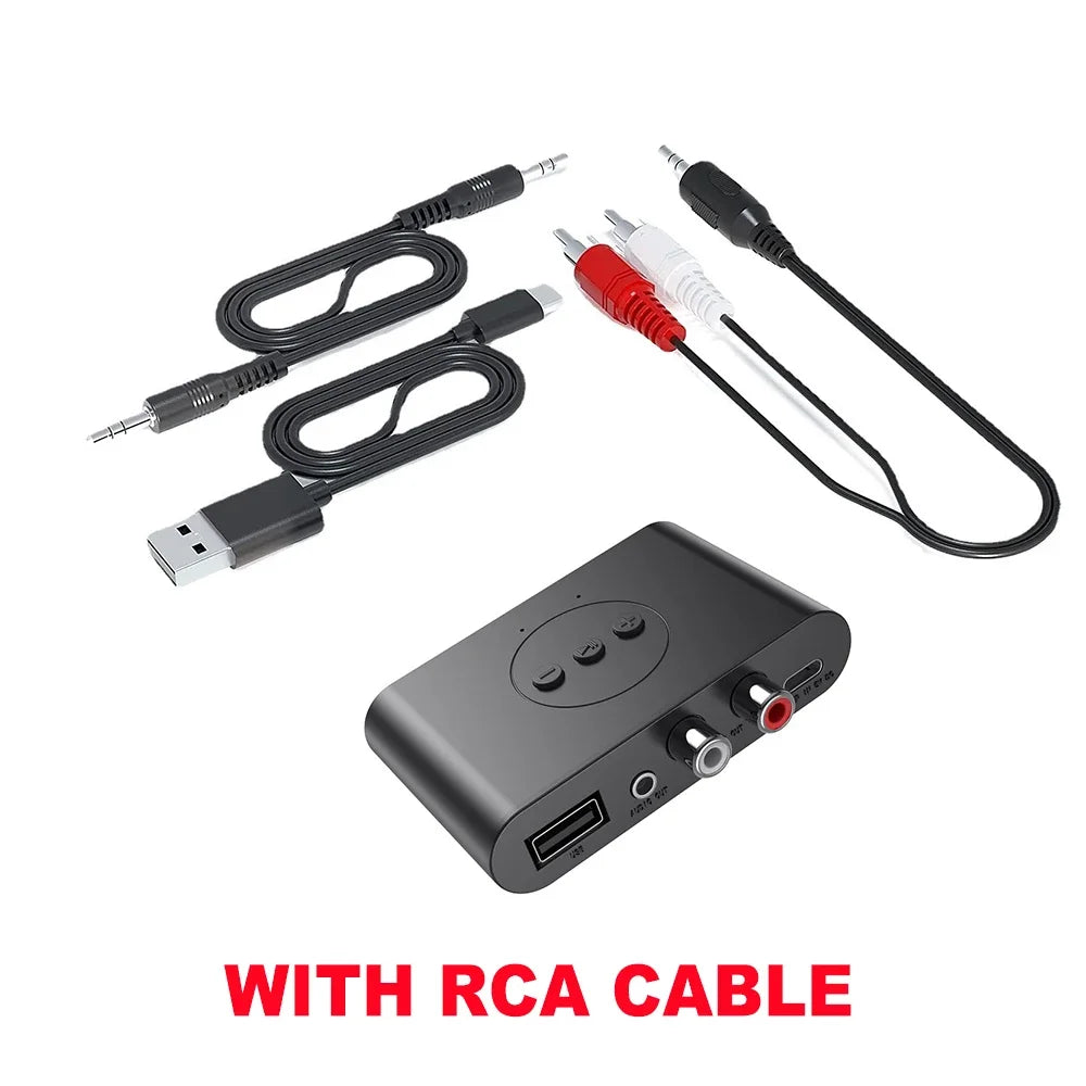 5.0 NFC Bluetooth-Compatible Audio Receiver Car Hands-free NFC B21 Adapter Receiver for Amplifier Support U Disk Music Playback Zpaxo With RCA Cable