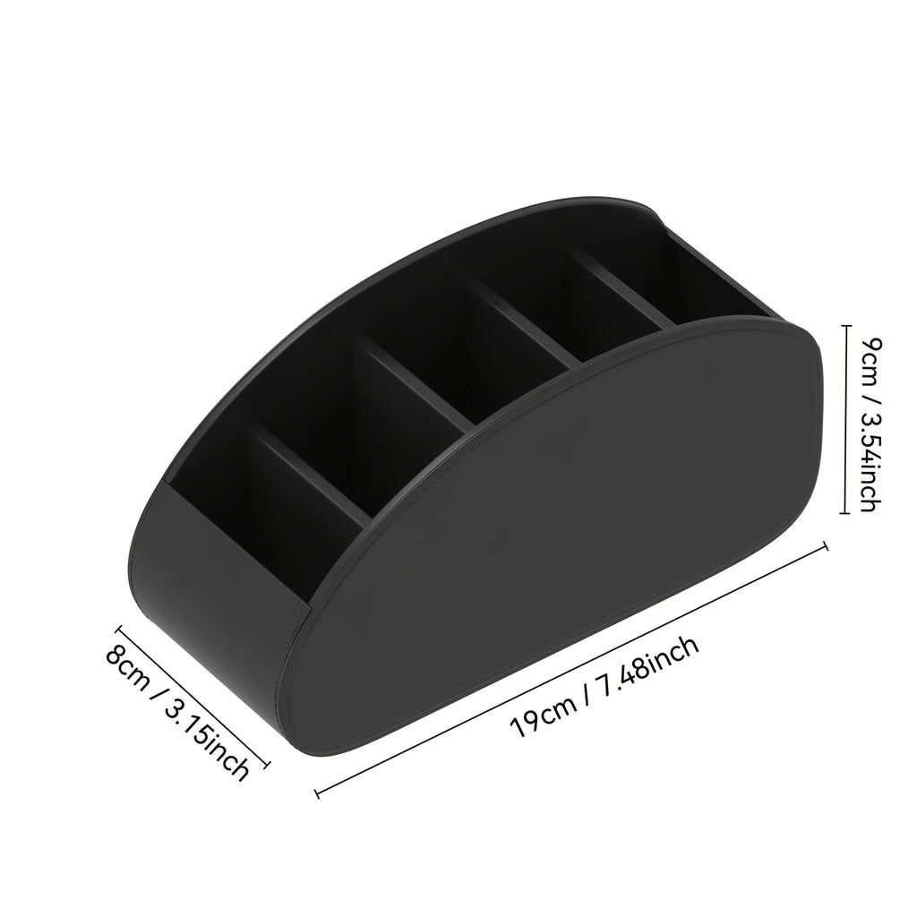 Remote Control Holder 5-Compartment Storage Box Organizer TV Pens Zpaxo black
