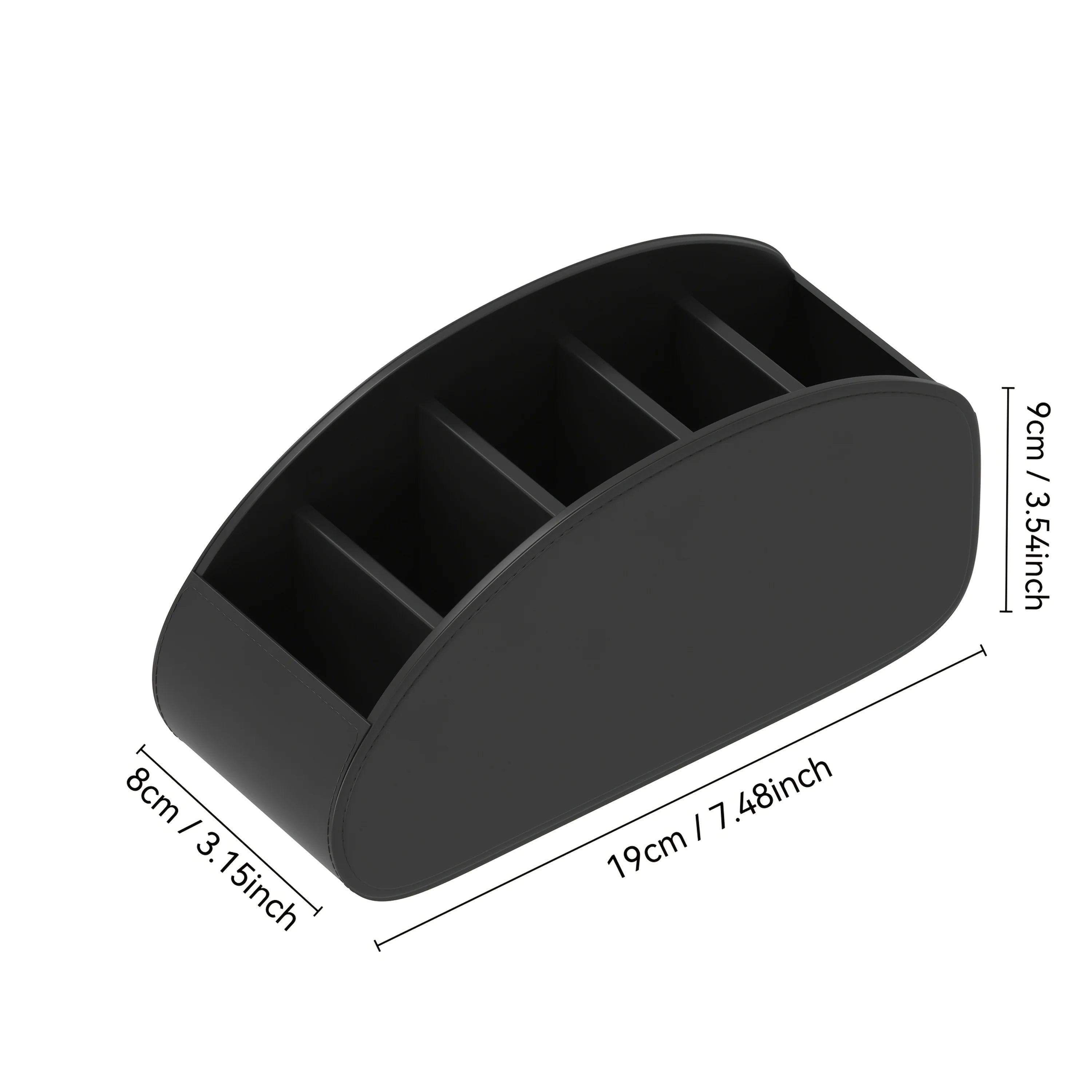 Remote Control Holder 5-Compartment Storage Box Organizer TV Pens Zpaxo black