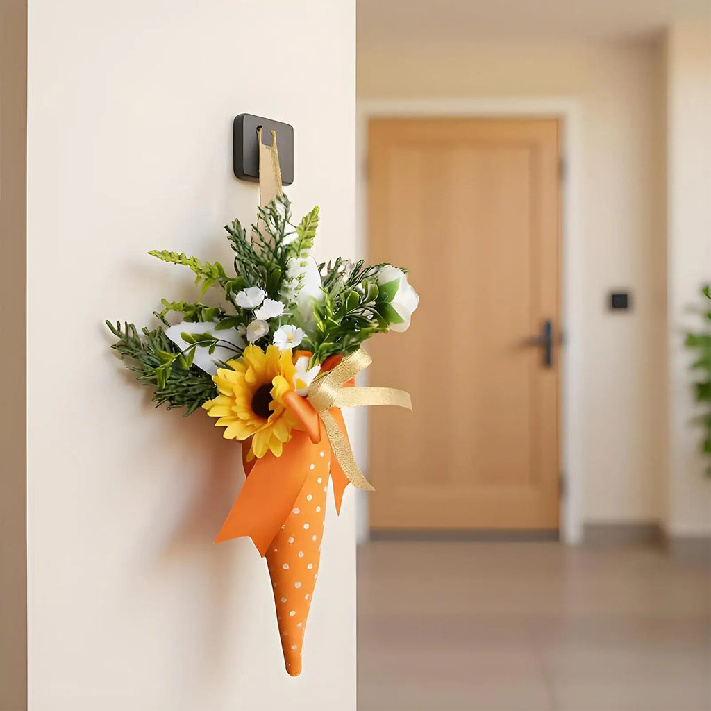 Easter Ornaments Spring Sunflower Carrot Bouquet Centerpiece Table