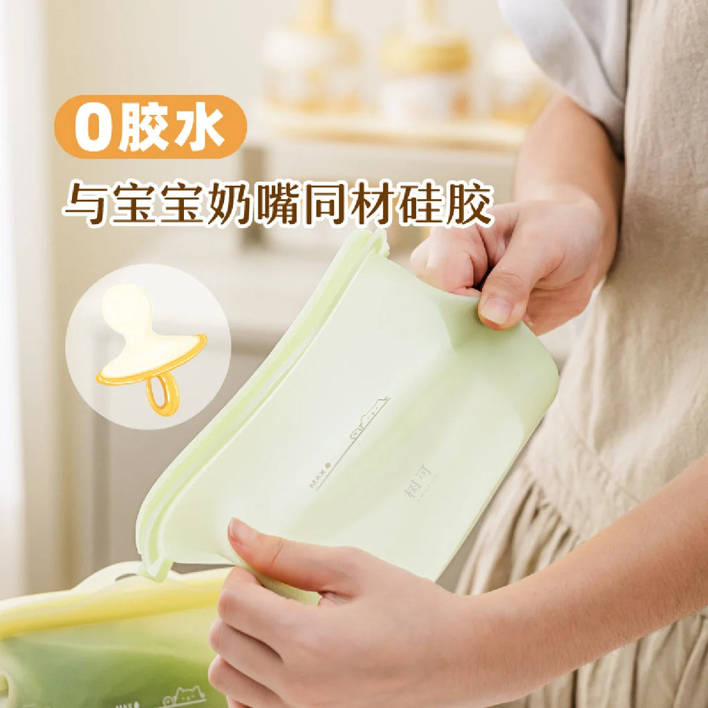 Silicone Food Storage Bag Reusable Stand Up Zip Bag Leakproof Containers Fresh Bag Food Storage Bag Fresh Wrap Ziplock Bag Zpaxo