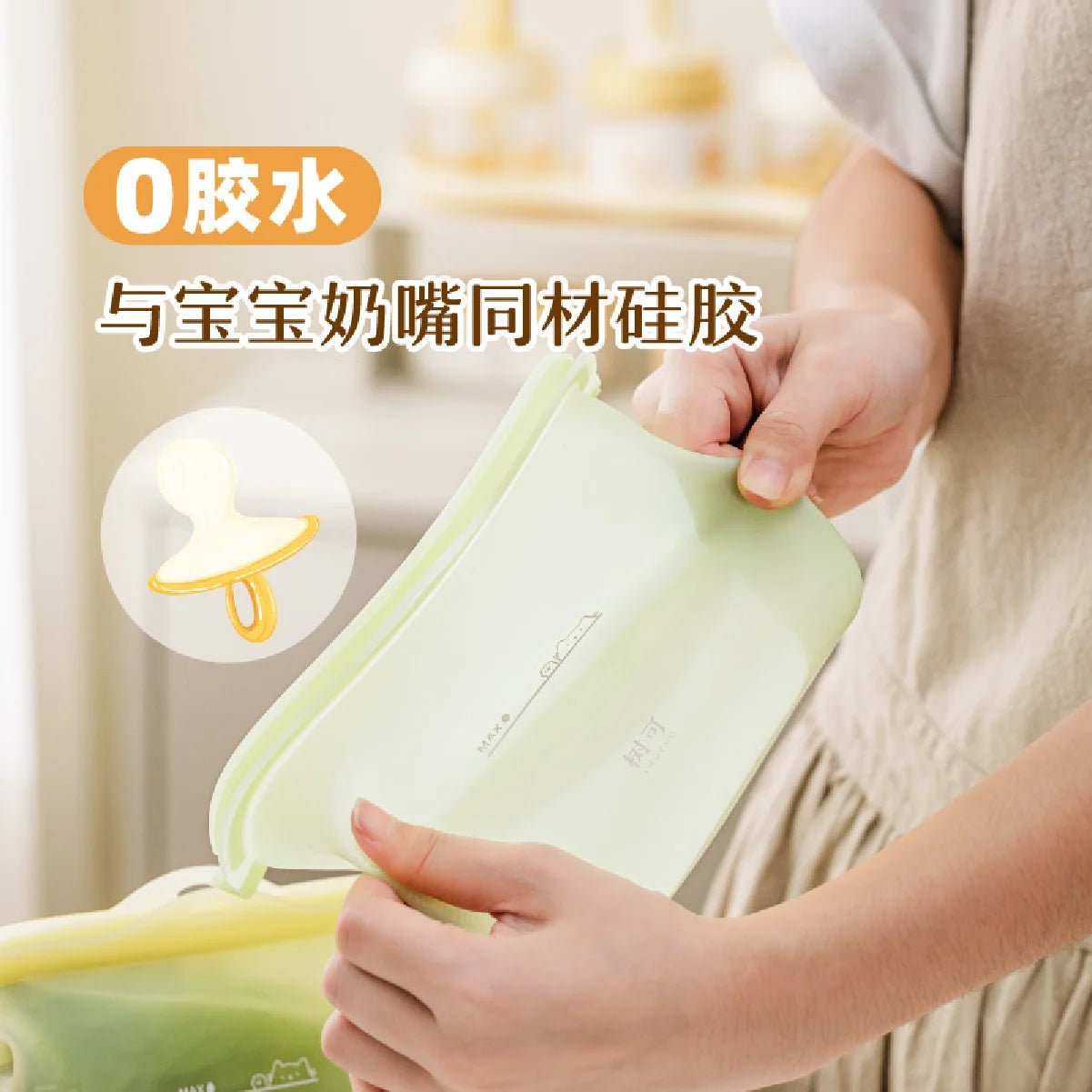 Silicone Food Storage Bag Reusable Stand Up Zip Bag Leakproof Containers Fresh Bag Food Storage Bag Fresh Wrap Ziplock Bag Zpaxo