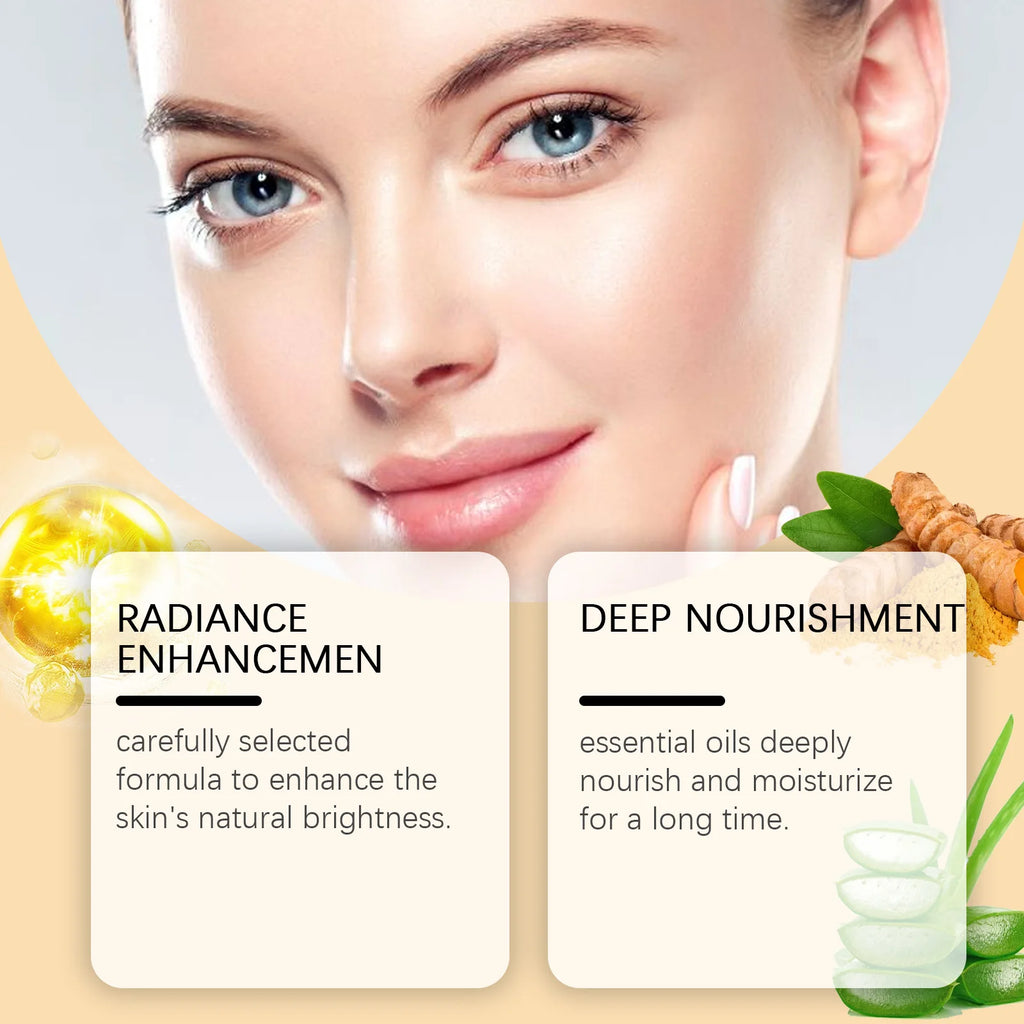 Turmeric Facial Essence Oil Nourishing Brightening Fade Dark Spot Skin Care Smoothing Firming Glowing Complexion Moisturizing Zpaxo