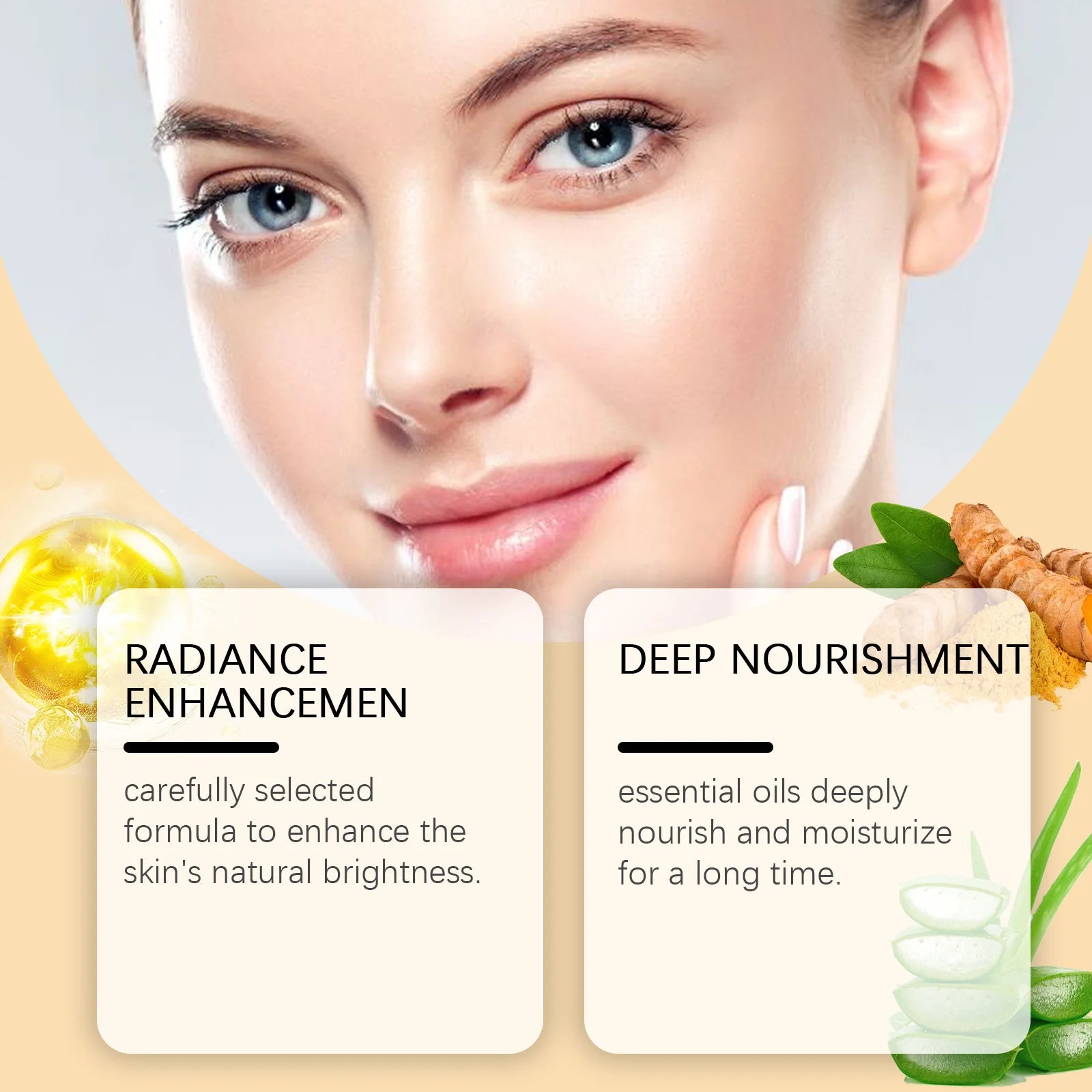 Turmeric Facial Essence Oil Nourishing Brightening Fade Dark Spot Skin Care Smoothing Firming Glowing Complexion Moisturizing Zpaxo