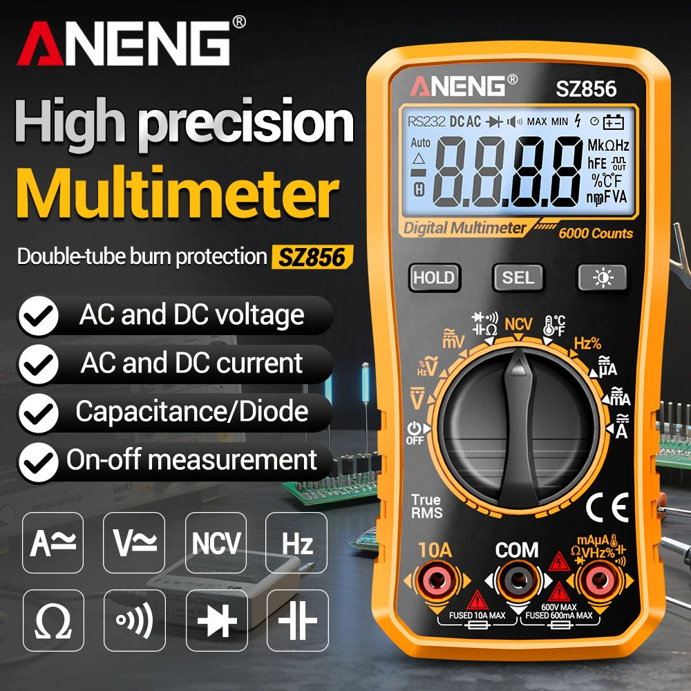 High-precision Multimeters ANENG SZ856 Backlight Display Screen Low