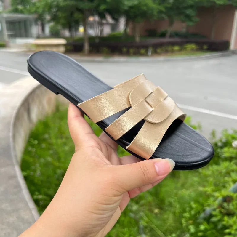 Women's Fish Mouth Open Toe Comfortable Lightweight Slippers 2026 Zpaxo Gold 40