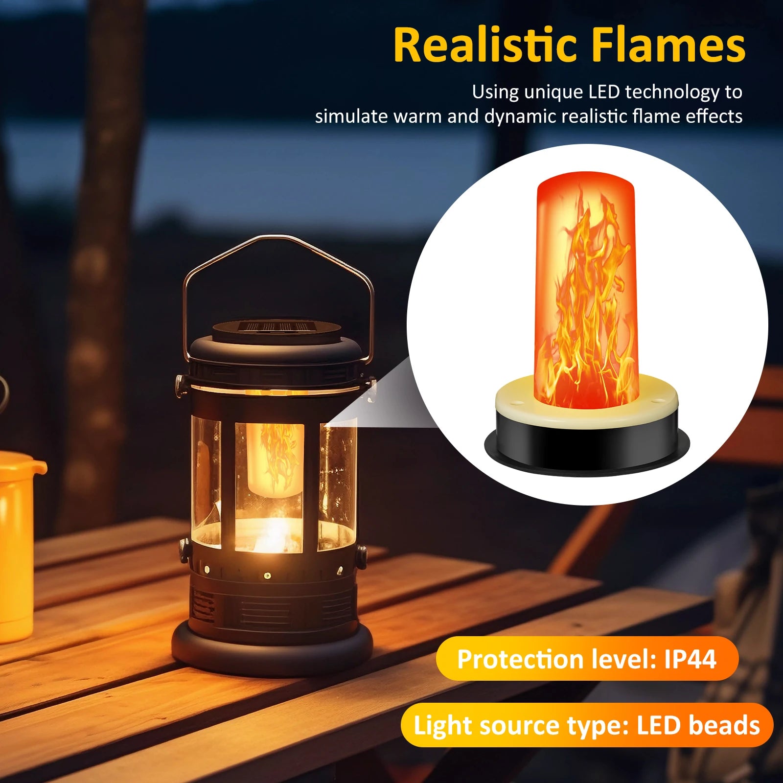 Solar Light Replacement Top Lantern Lid Parts Flickering Flame LED Waterproof IP44 For Hot Air Balloon Dusk To Dawn Opening Yard Zpaxo