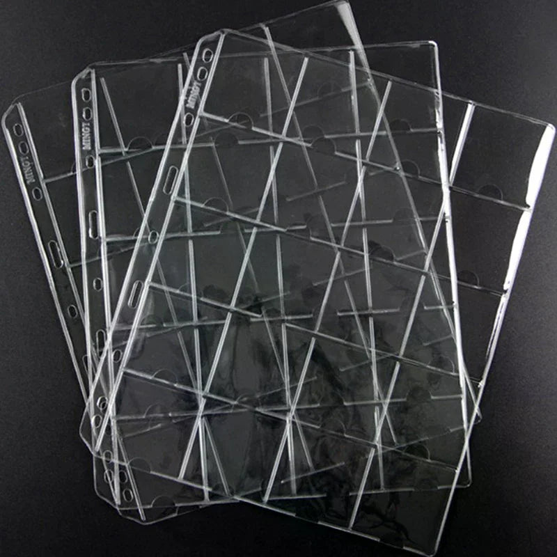 For Coin Collection PVC Page Album Practical Page Coin Holder Sheet Clear Organization 1 Sheet For 50mm Coins Zpaxo