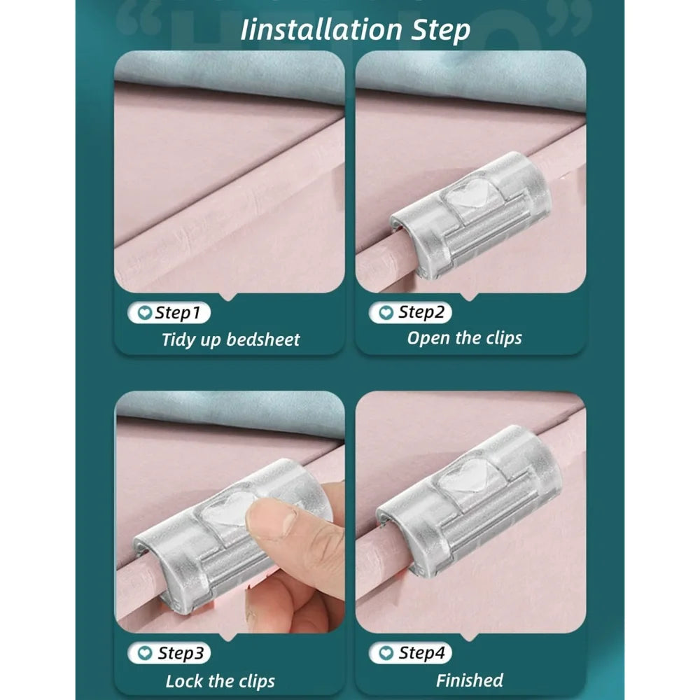 Bed Sheet Clips – Non-Slip Adjustable Mattress Fasteners 20/40 PCS