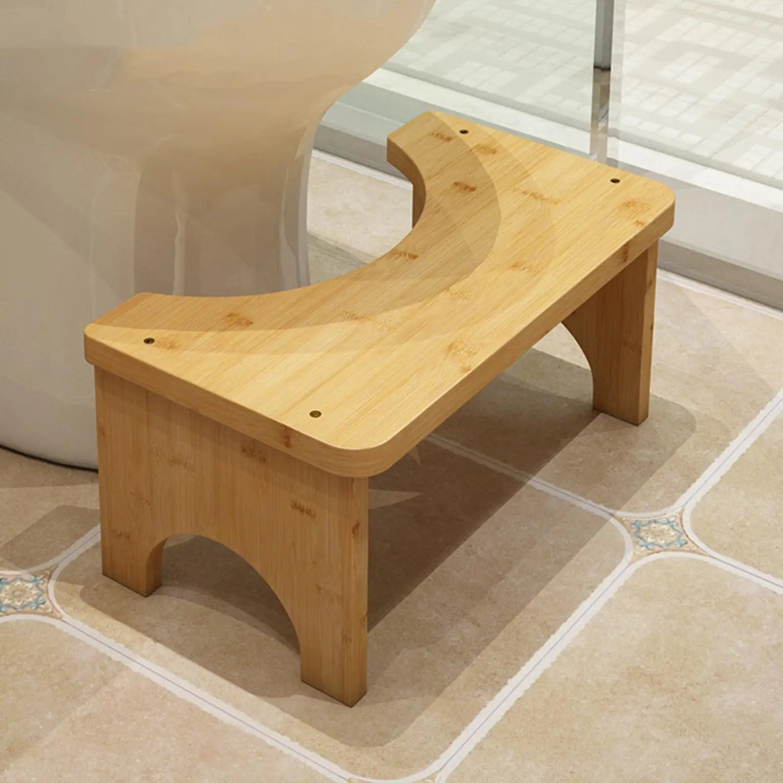 Toilet Stool Wooden Seat Ergonomic Potty Step Adults Elderly Children