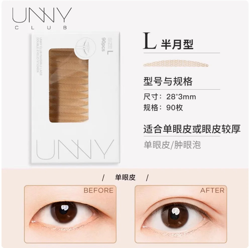 Unny Club Double Eyelid Stickers Seamless Natural Lace Invisible Zpaxo L 90 pcs