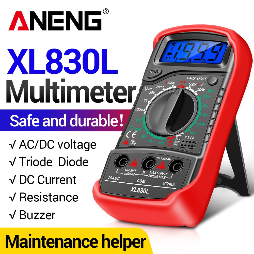 ANENG XL830L Multimeter Voltage Meter 1999 Counts Ammeter Ohm