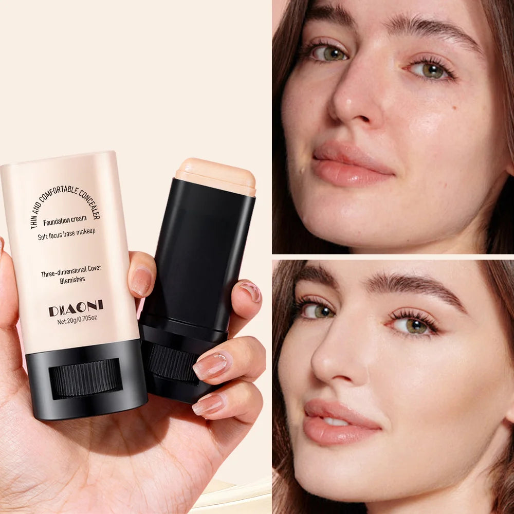 Lazy Foundation Stick, Natural, Hydrated and Refreshing, Light Makeup, Non-drying Concealer Foundation Stick Zpaxo