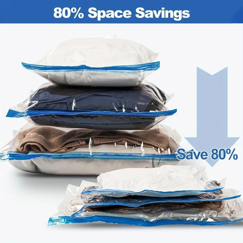 7Sizes Reusable Vacuum Bags or Electric/Hand Pump Vacuum Compression Sealer Bag Mini Vacuum Sealer Machine for Clothes Organizer Zpaxo