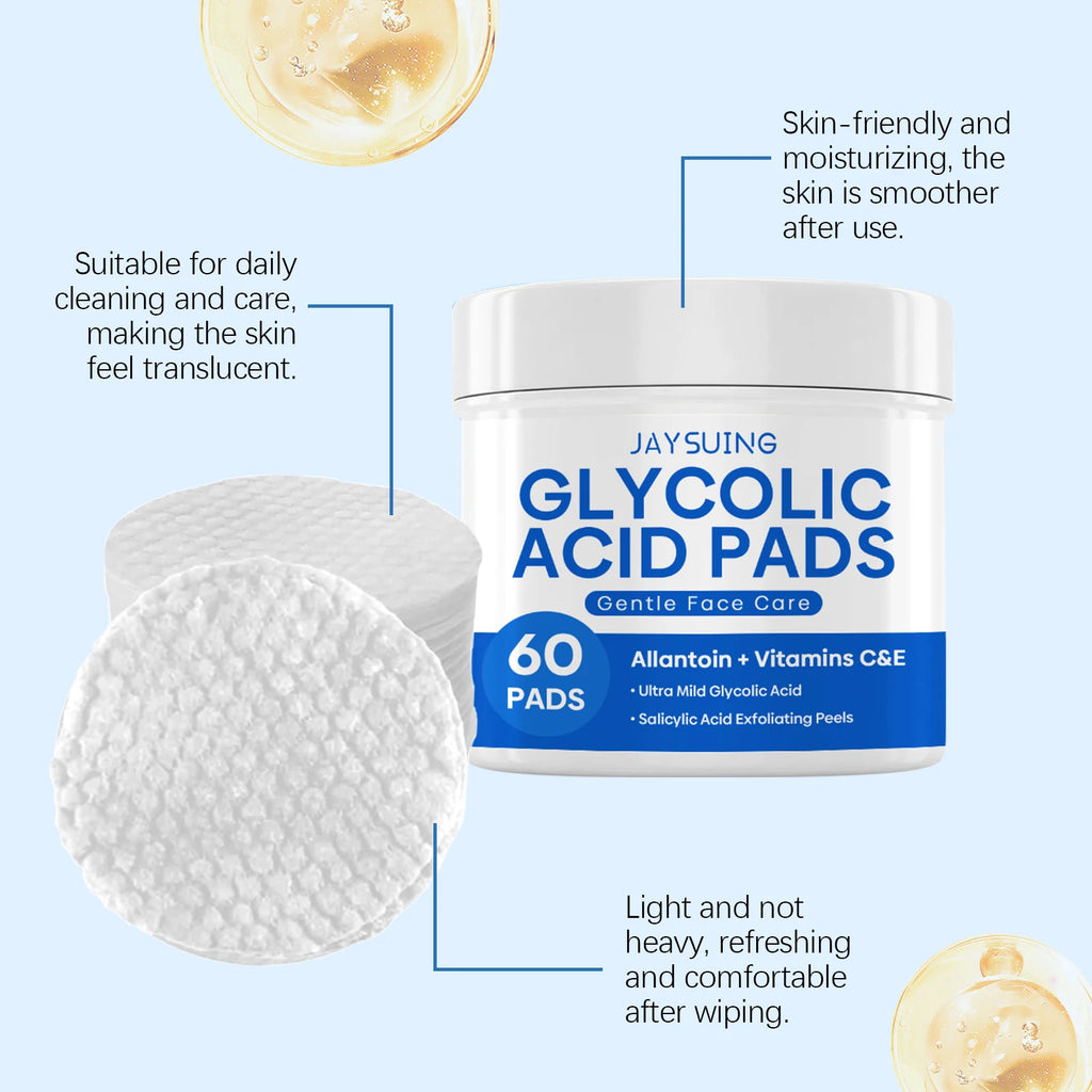 Glycolic Acid Exfoliating Facial Pads – 60 Count | Jaysuing Facial Exfoliating Pads Zpaxo
