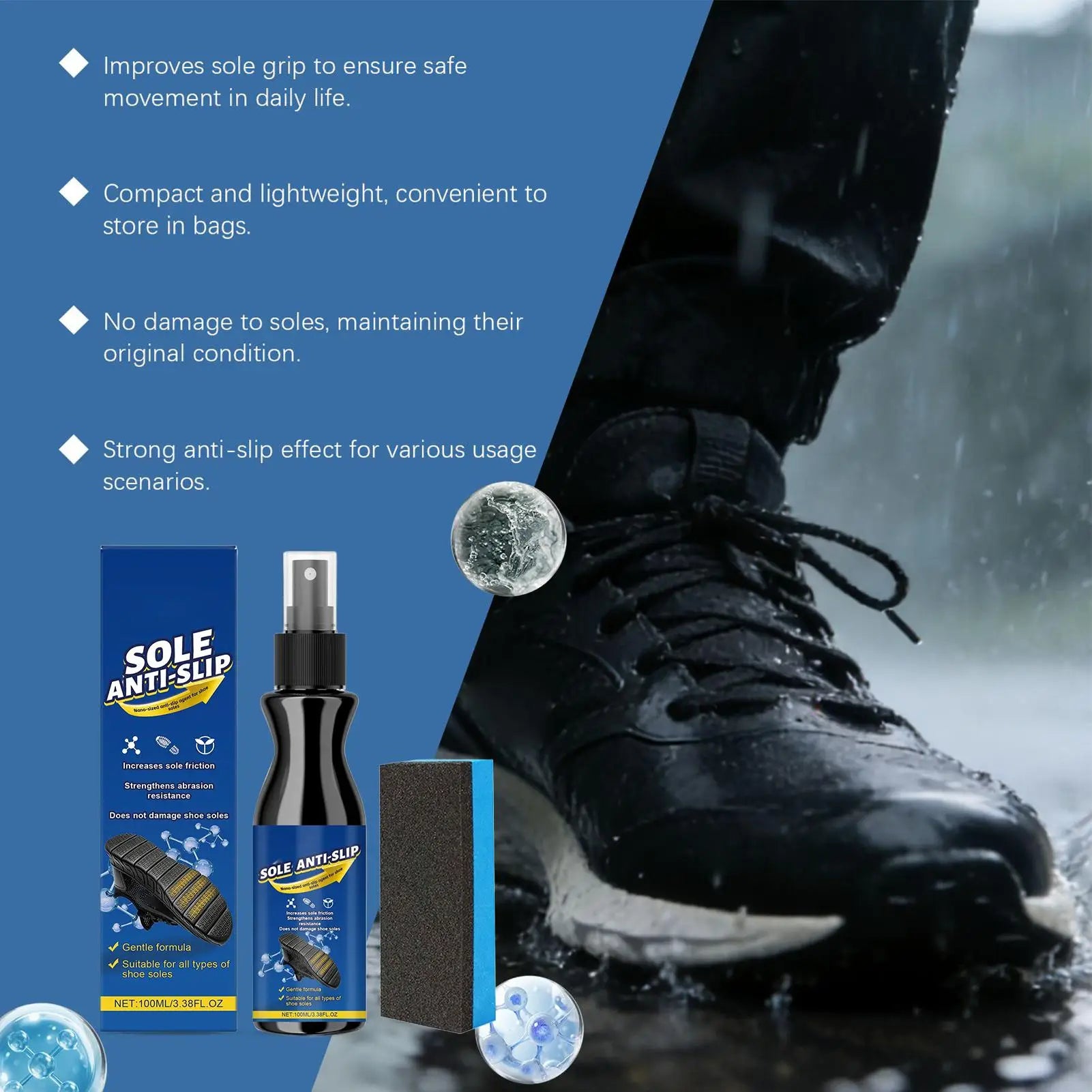Long Lasting Shoe Grip Spray Anti Slip Protector Sneakers Football