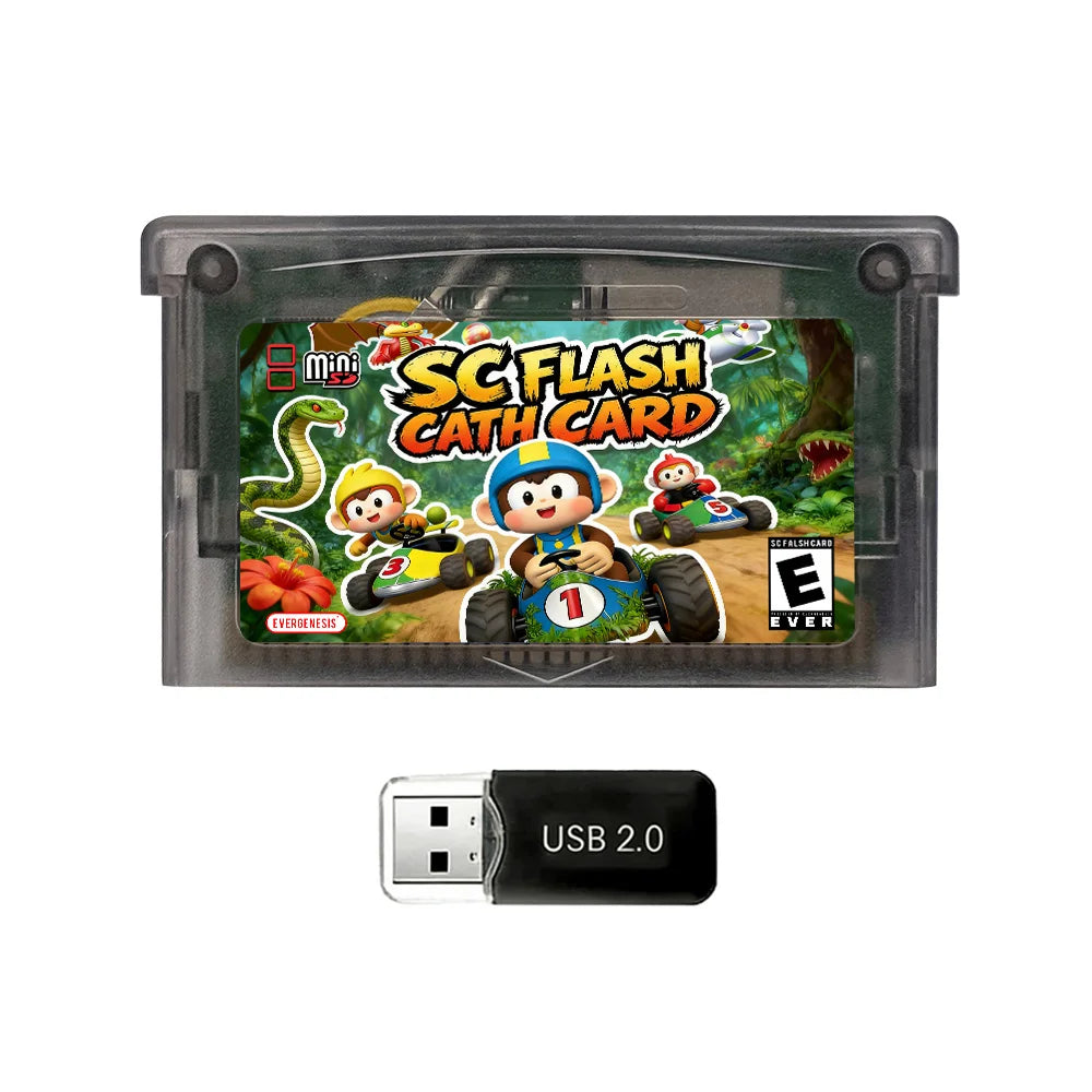 5000 in 1 Retro Games Cartridge New SCFW V2.0 GBA Flash Card with 8G TF Card RTC Flash for GBA/GBA SP/NDS Handheld Game Console Zpaxo Black No 8G