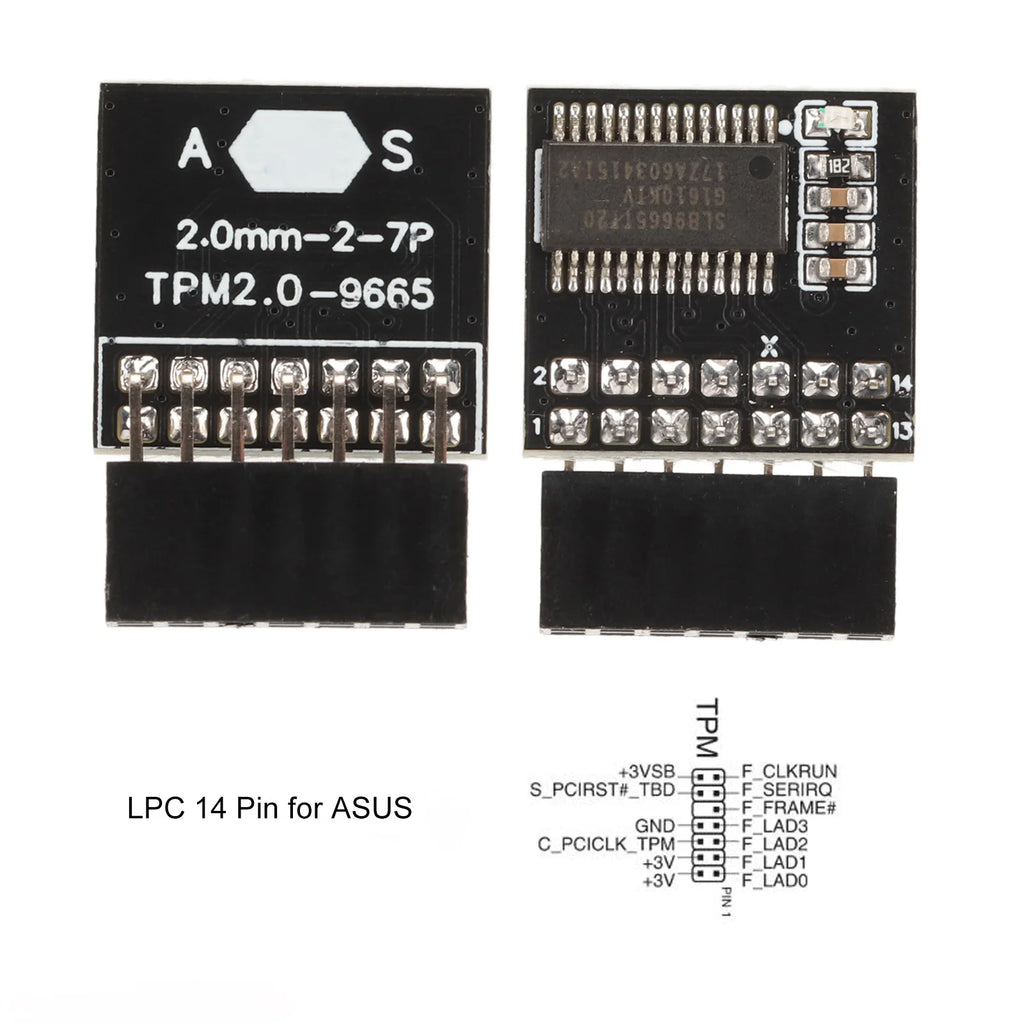 TPM 2.0 Module TPM Chip 14 Pin Pin Definition 2x7P Security Module for ASUS for Win11 Platform Protection Module Zpaxo