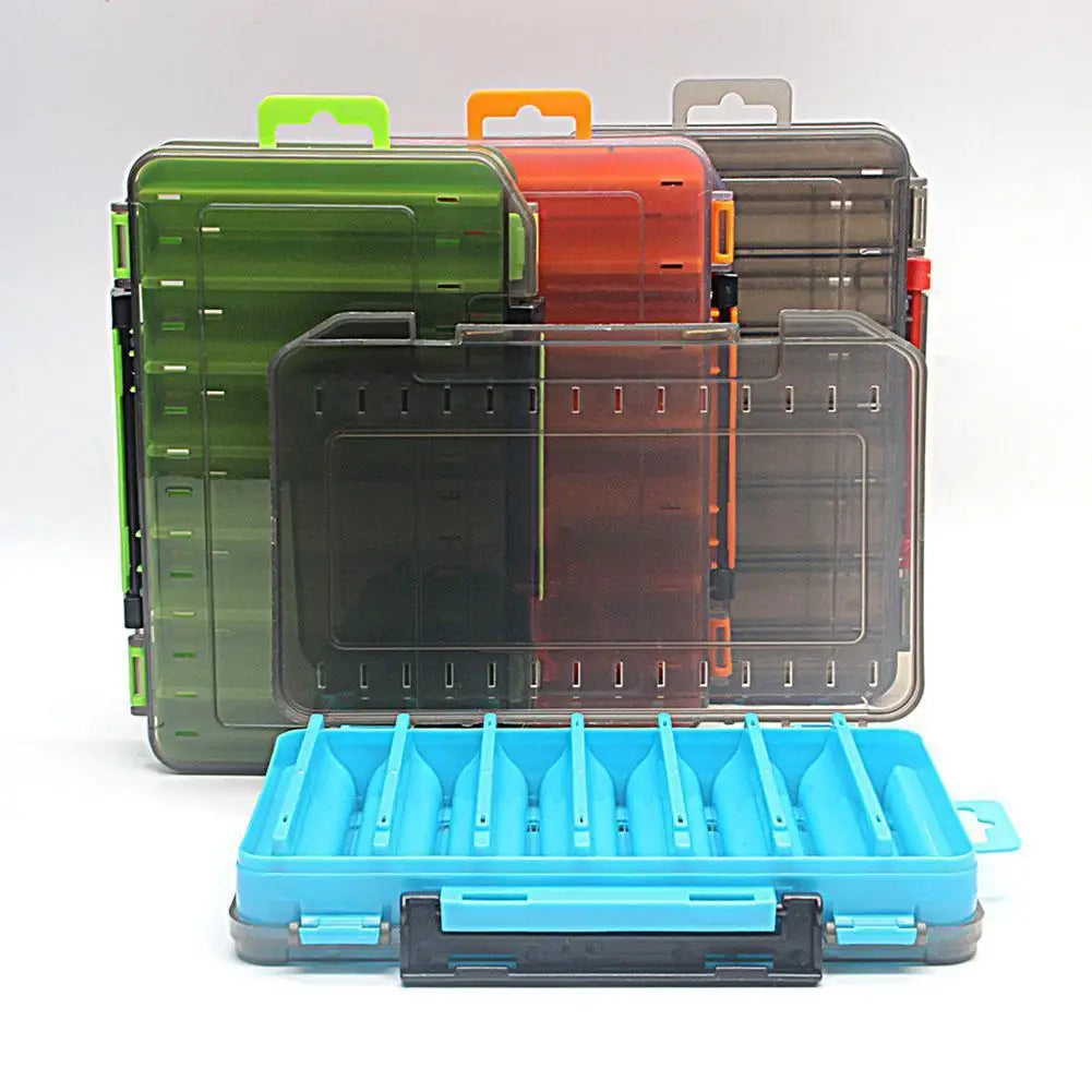 Double-Sided Fishing Tackle Box – 14 Compartments, 5 Colors Fishing Tackle Box Zpaxo