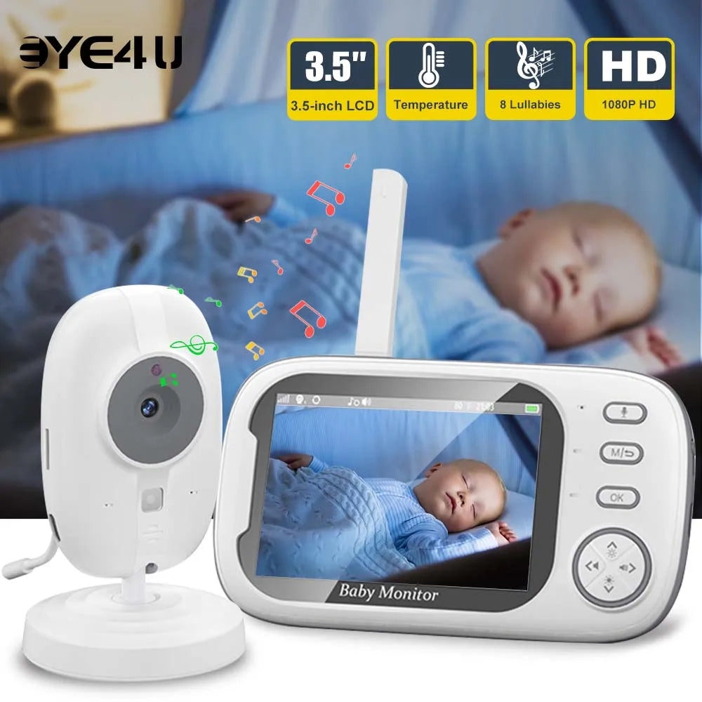 3 5'' Video Baby Monitor Mother Kids Two-way Audio Night Vision Zpaxo