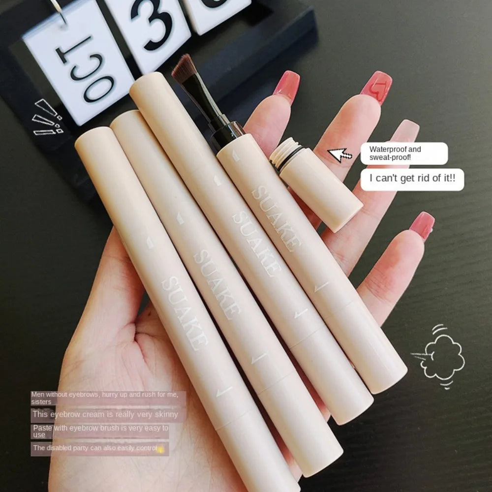 Brow Pomade 3D Eyebrow Pencil Applicator Waterproof Brown Gel Tint Zpaxo