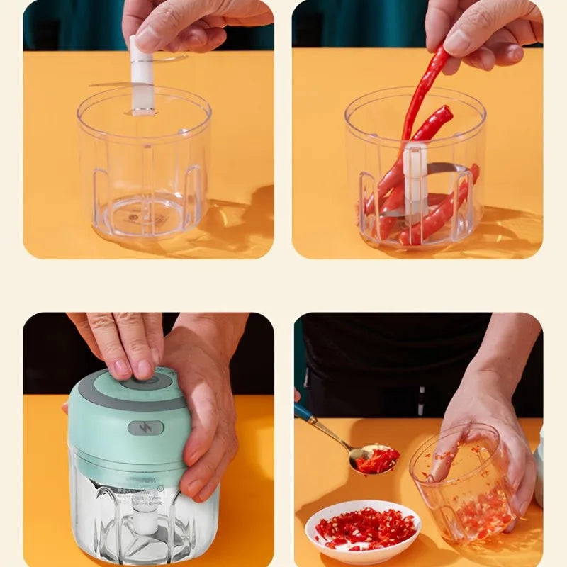 250/100ML Garlic Mincer USB Charging Powerful Mini Electric Garlic Chopper Portable Garlic Crusher Kitchen Food Chopper Unisex Zpaxo