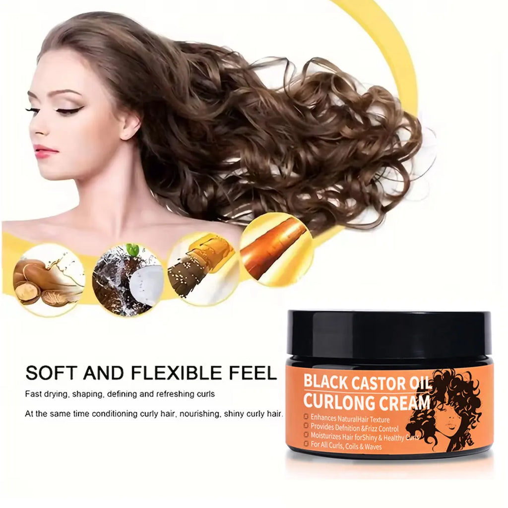 Black Castor Oil Curl Defining Cream – Anti-Frizz & Hydrating Curl Defining Cream Zpaxo