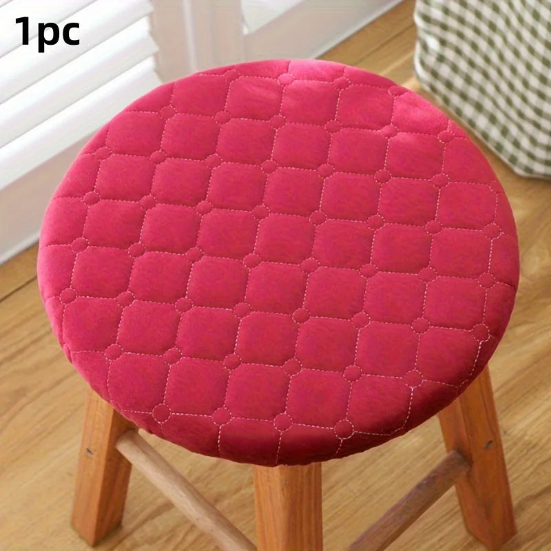Thickened Seat Cover Pad, Round Sofa Cushion, Round stool cushion,Four seasons general purpose plus cotton,Roundchair covers Zpaxo Red