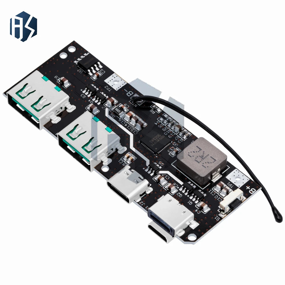 22 5W QC4 0 QC3 Fast Charge 18650 Power Bank Module Dual Type-c Micro Zpaxo