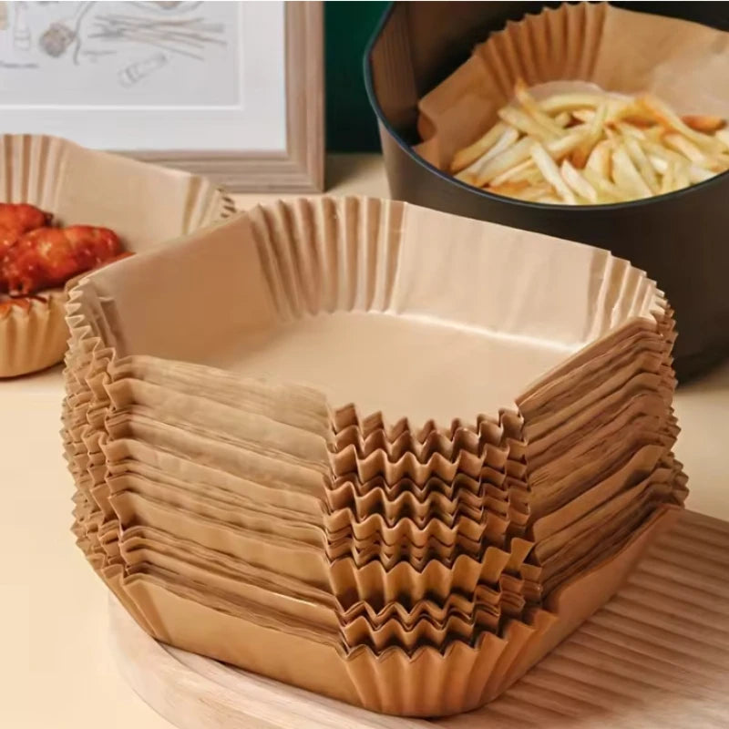 100-Pack Air Fryer Parchment Paper Liners – Non-Stick Baking Air Fryer Liner Zpaxo