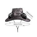 Large Quick Dry Bucket Hat Solar Powered Fan USB Charging Sun Men