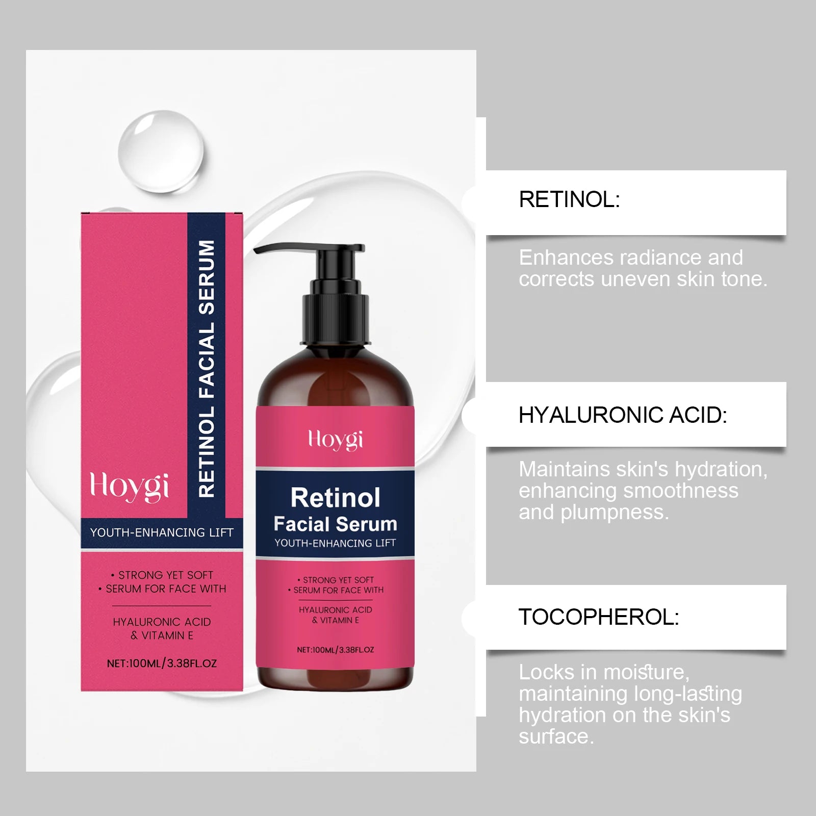 Retinol Serum For Face Mild Formula Sensitive Skin Deeply Hydrates Without Sticky Long Lasting Hydration Smooth Complexion Zpaxo