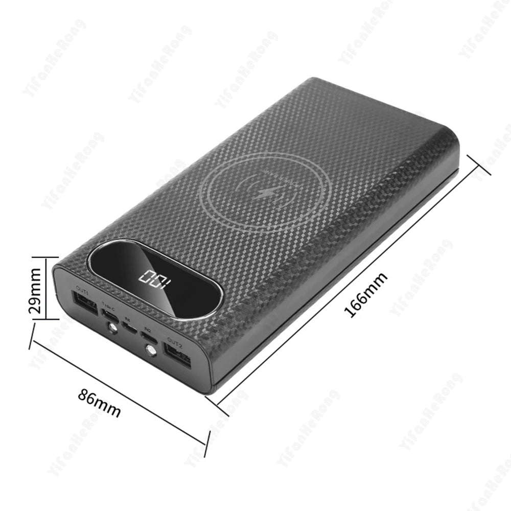 DIY Detachable Fast Charge Power Bank Wireless Charging Box LCD 6x21700 Battery 5W 10W 22.5W QC3.0 Zpaxo