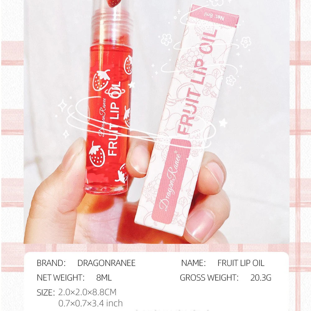 Roll-On Lip Oil Moisturizing Lip Balm Liquid Nourishing Lip Oil Colorless Transparent Fruit Lip Oil New Valentine's Day Gift Lip Balm Zpaxo