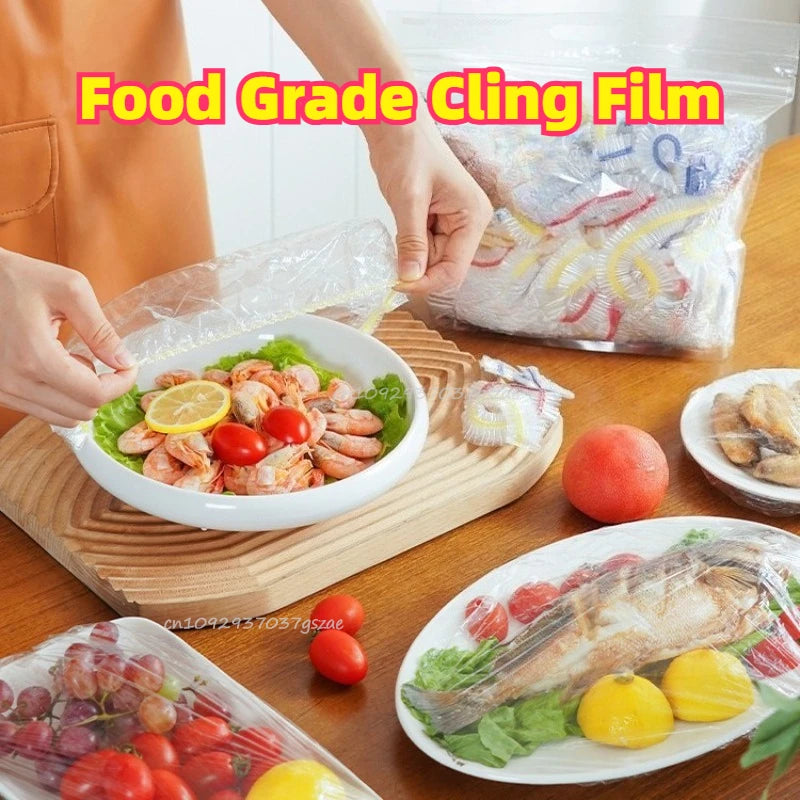 Disposable Food Cover Food Protection Pouches Refrigerator Fresh-Keeping Cover for Fruit Vegetable Storage, Freshness Seal Wraps Zpaxo