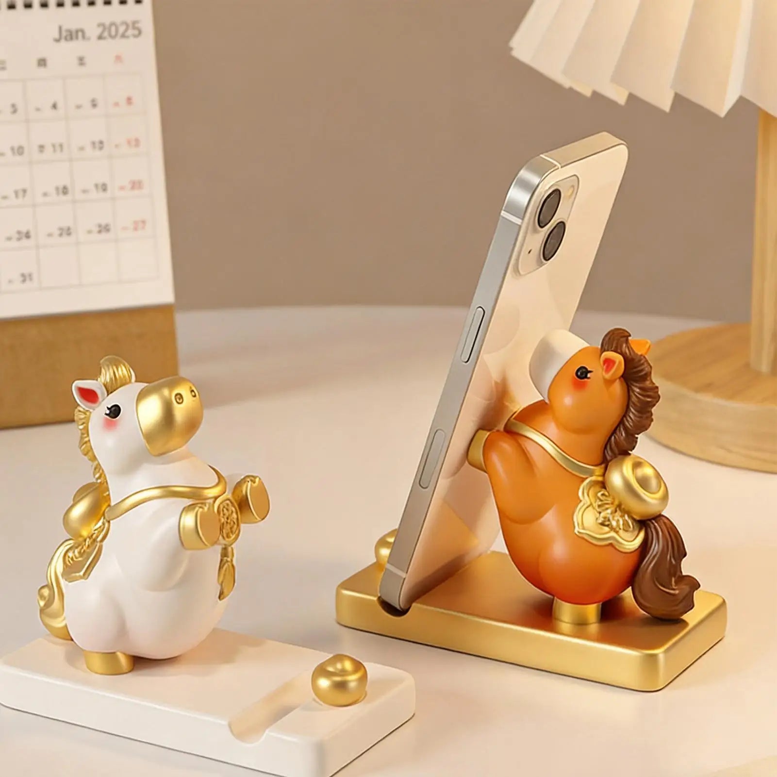 Horse Design Phone Stand Cute Cellphone Holder Wealth Blessing