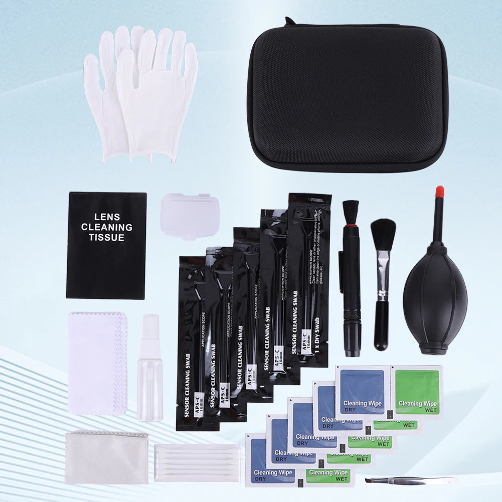 Professional Camera Cleaning Air Blower Swabs Cloth Brush Lens DSLR