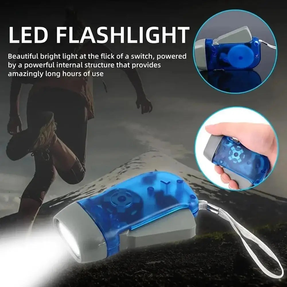 Mini Hand-Powered LED Flashlight – Battery-Free Emergency Torch LED Dynamo Flashlight Zpaxo