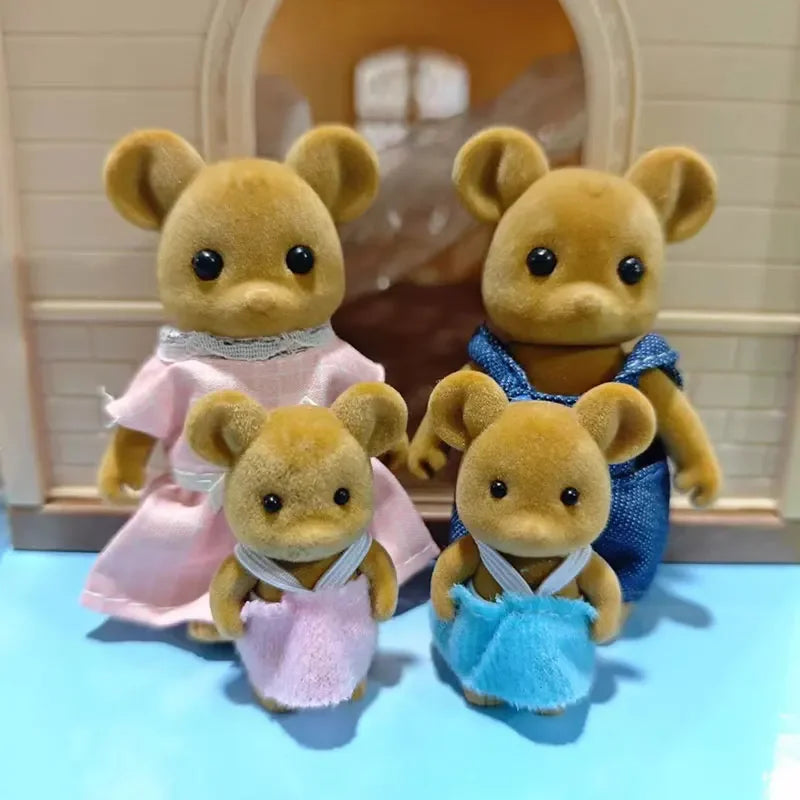 1 12 Simulation Dollhouse Anime Character Toy Cartoon Action Figure Zpaxo Brown Rat Family