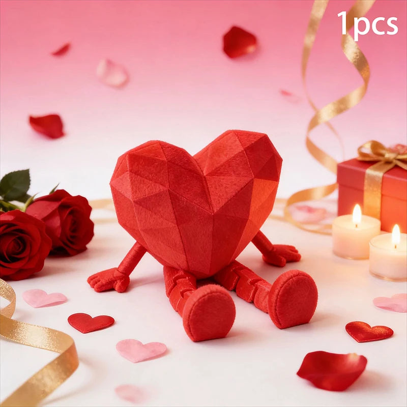 For Home Creative Valentine Love Gift Happy Valentine's Day Party Decor 2026 Valentine's Day Heart Joint Miniature Figurine Doll Zpaxo Red 1pcs