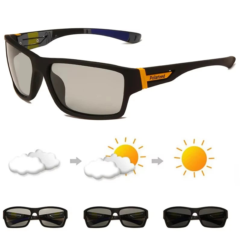 Photochromic Polarized Sports Sunglasses Men and Women Cycling Climbing Goggles Driving Sun Glasses UV400 Change Color Eyewear Zpaxo M1