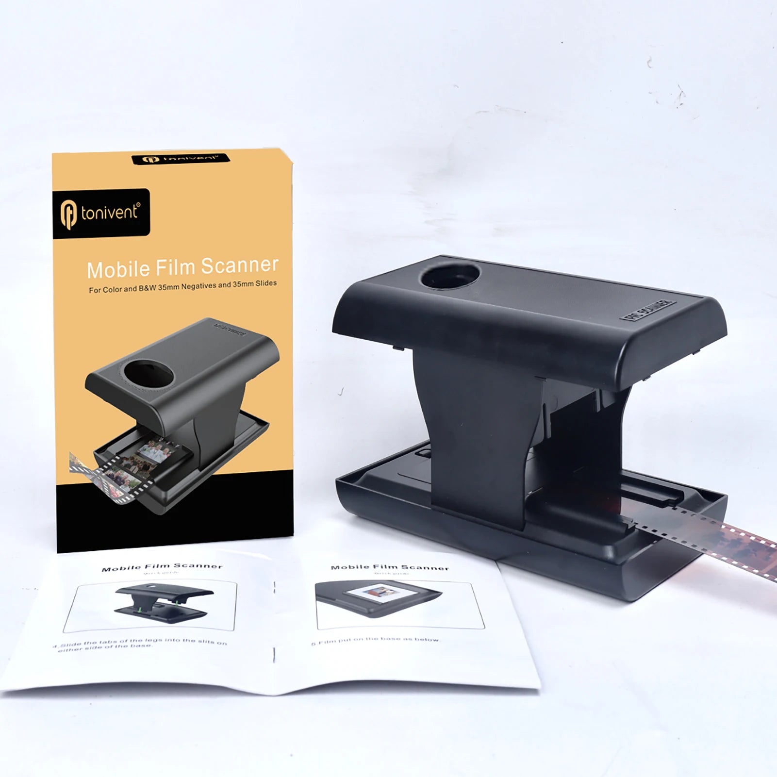 Film Scanner Mobile Film and Slide Scanner for 35mm/135mm Negatives Slides Foldable Novelty Scanner with LED Backlight Free APP Zpaxo
