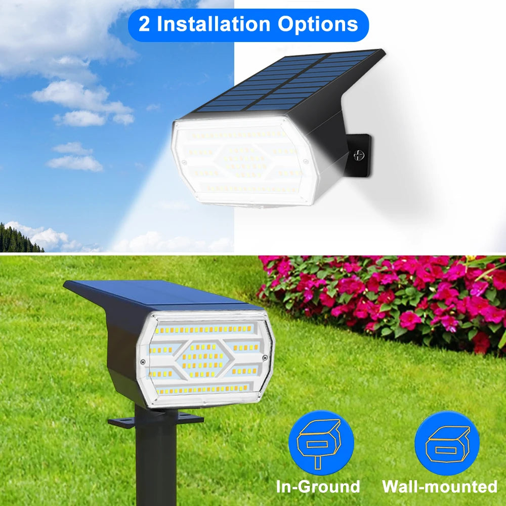 86LED Solar Spot Lights Outdoor Waterproof IP65 Solar Powered 3 Lighting Modes Solar Landscape Spotlight For Garden Flood Light Zpaxo