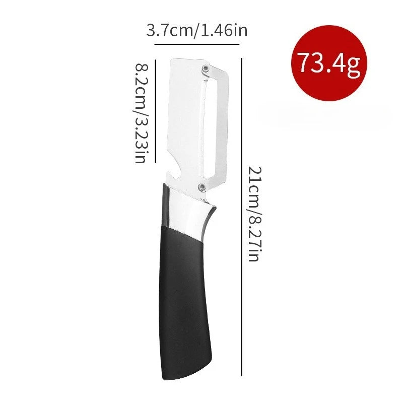 Multifunctional Stainless Steel Vegetable Peeler 2-in-1 Kitchen Tool Zpaxo black-1pc