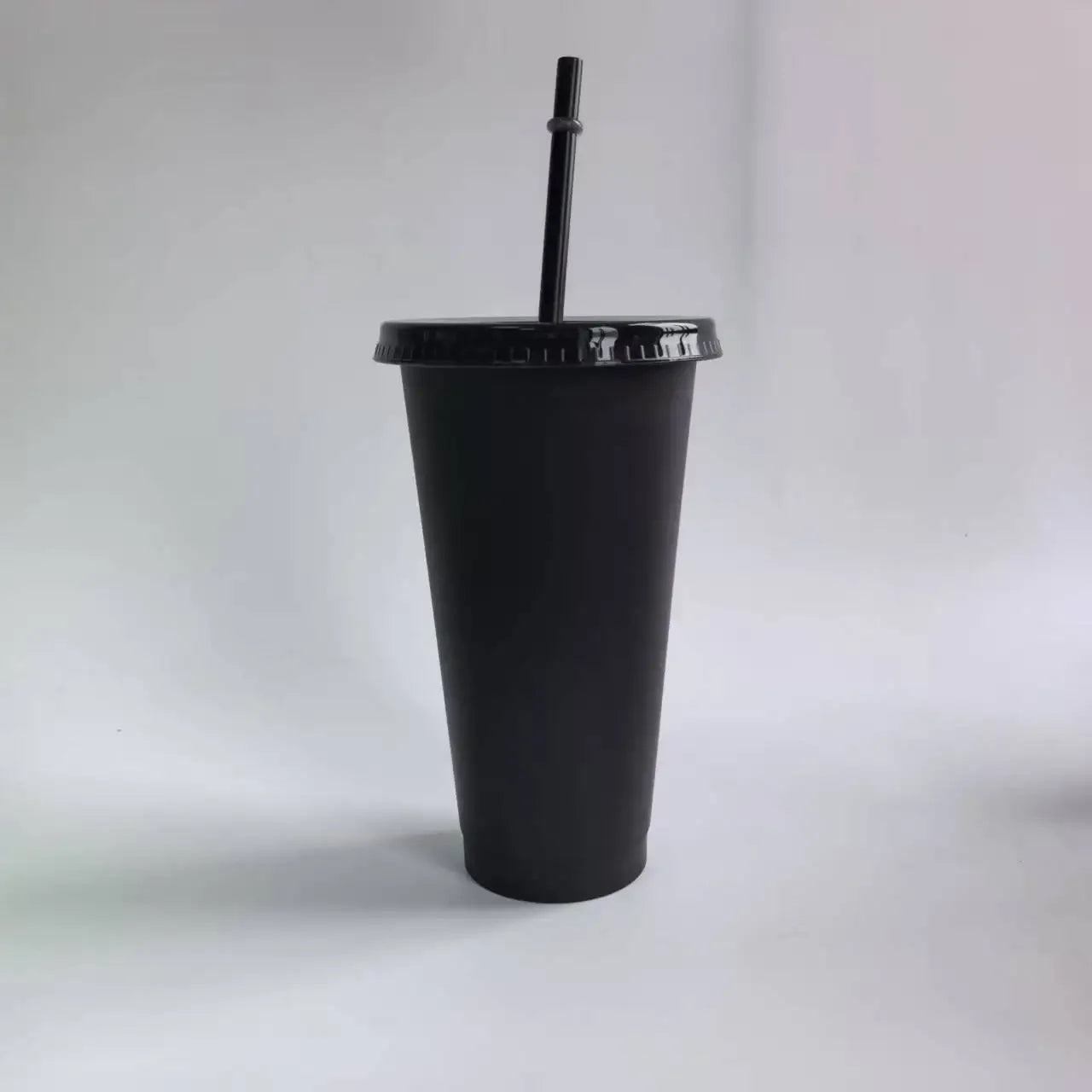 5pcs 710ml Assorted Solid Color Reusable 24oz Plastic Cold Cup Coloured Cup Colored Straw Cup Glasses with Straw and Lid liyi Zpaxo 5pcs black 701-800ml