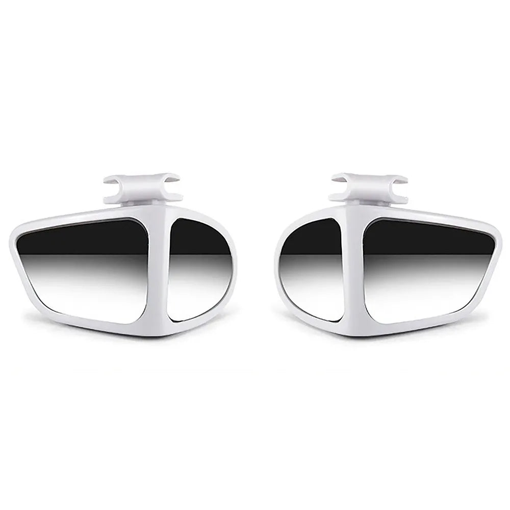 2 Side Car Blind Spot Mirror HD Glass 360 Degree Rotatable Car Rear View Auxiliary Mirror Durable Adjustable Zpaxo White
